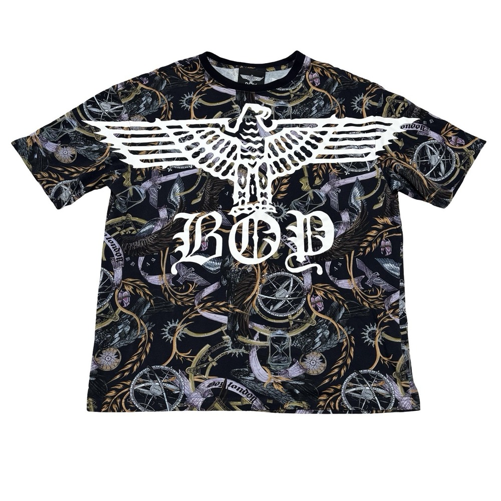BOY LONDON Men's AOP Big Logo T Shirt Grunge Rare Size Medium 22 x 27